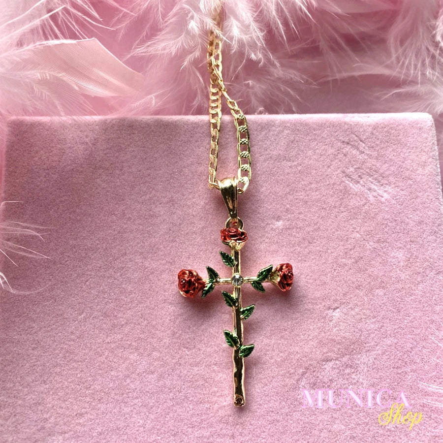 “ROSA CROSS” NECKLACE