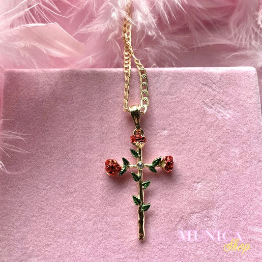 “ROSA CROSS” NECKLACE